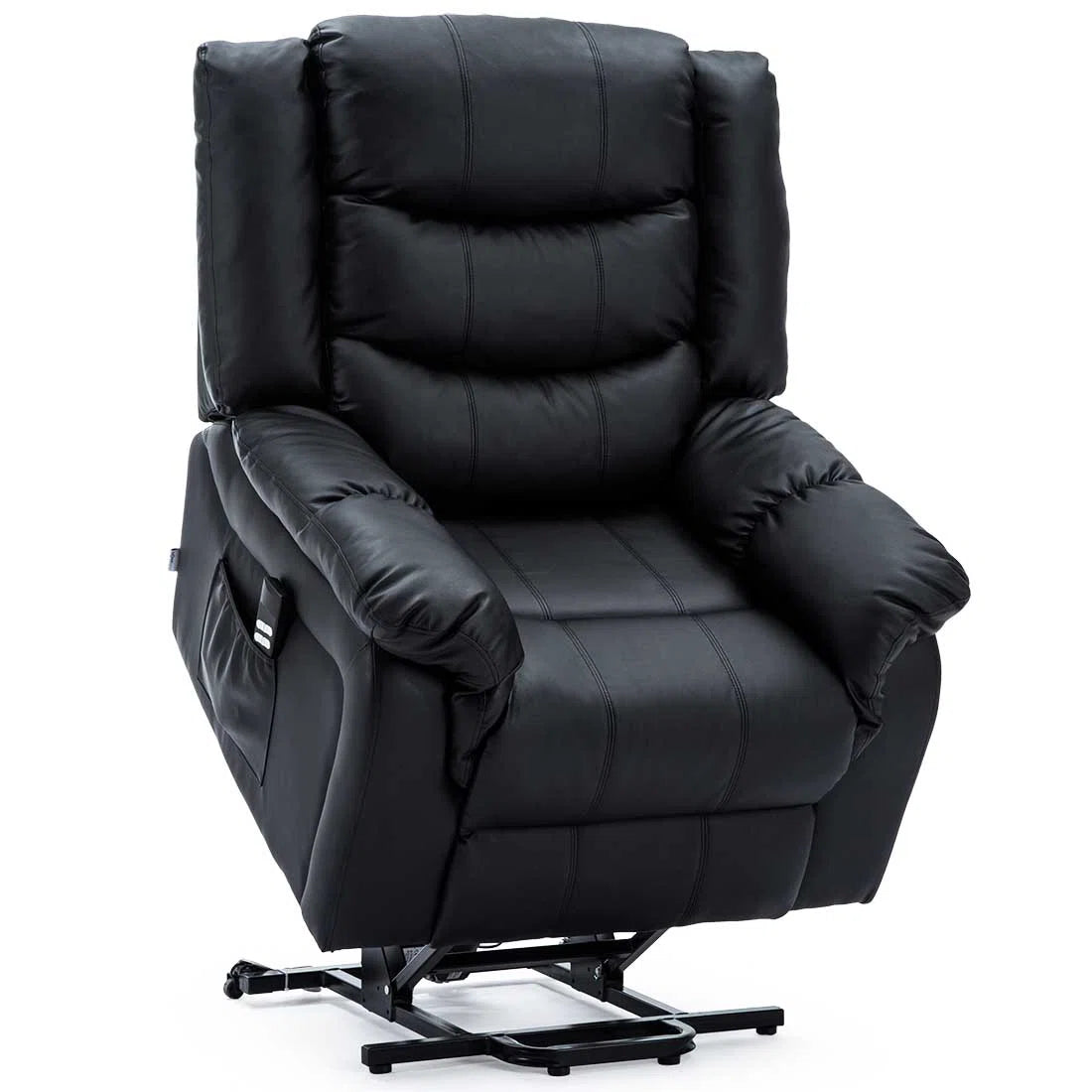 Washington Black Faux Leather Electric Rise & Recline Armchair