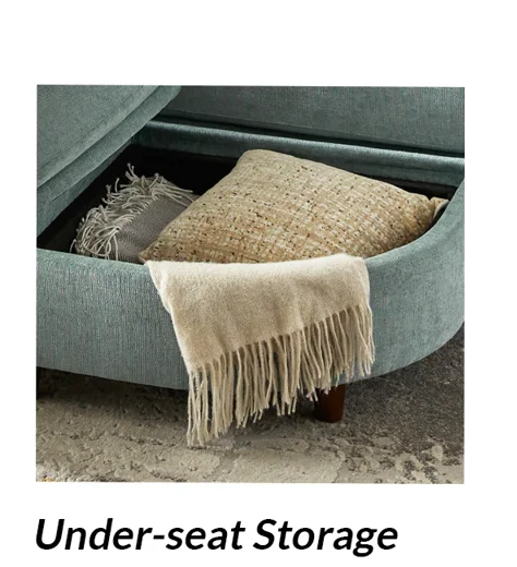 Shaun 6 Seat Sage Chenille Modular Storage Sofa Bed