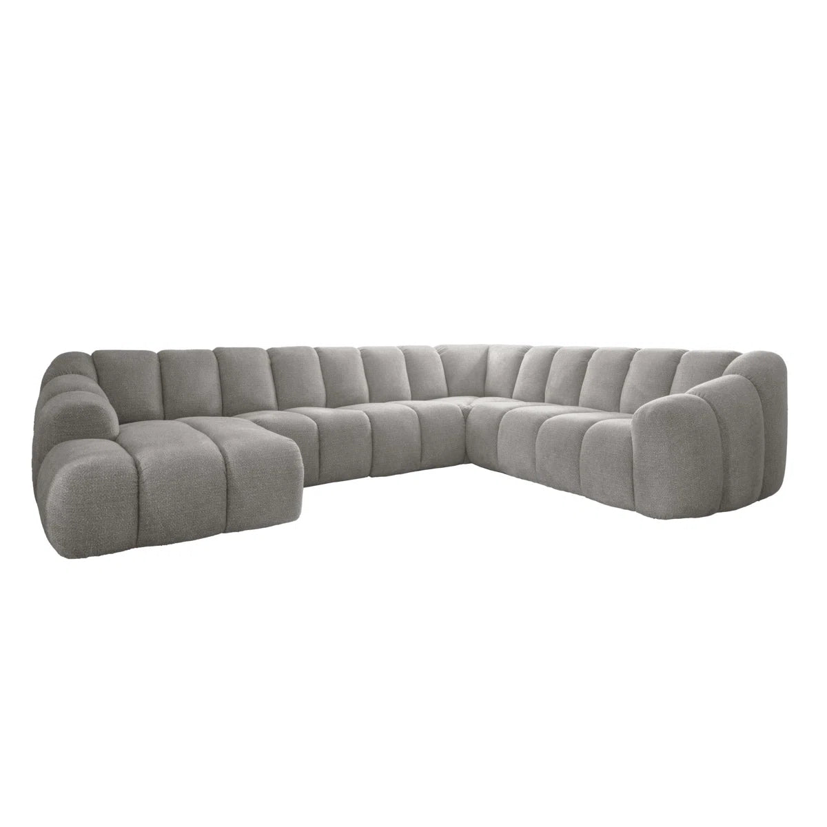 Shelly 8 Seat Grey Upholstered Corner Sofa