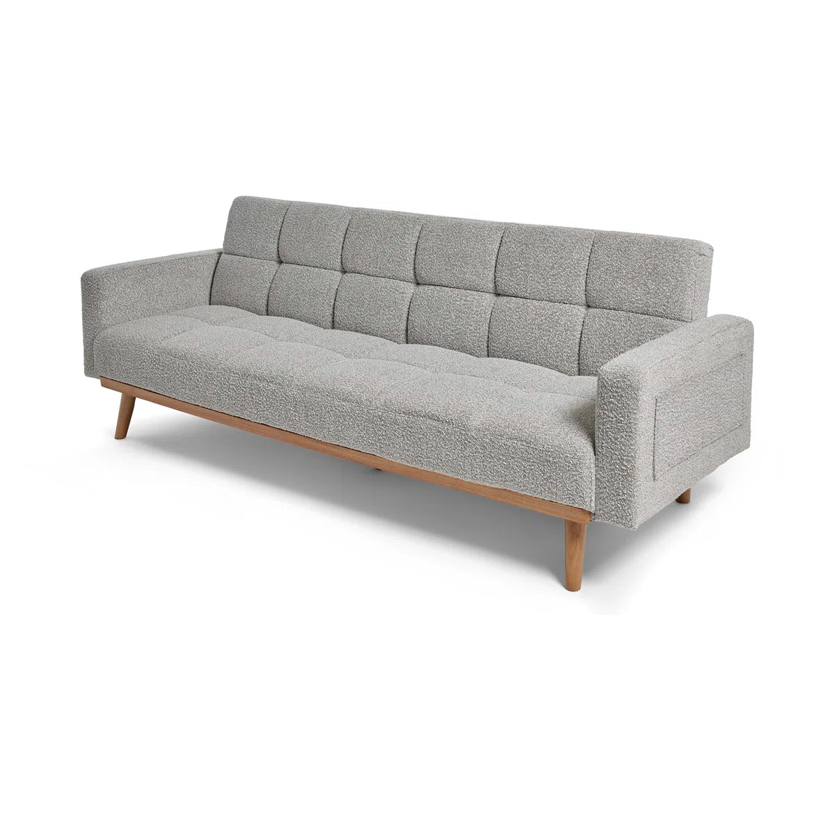 Spartan 3 Seater Grey Mottled Fabric Clic Clac Sofa Bed