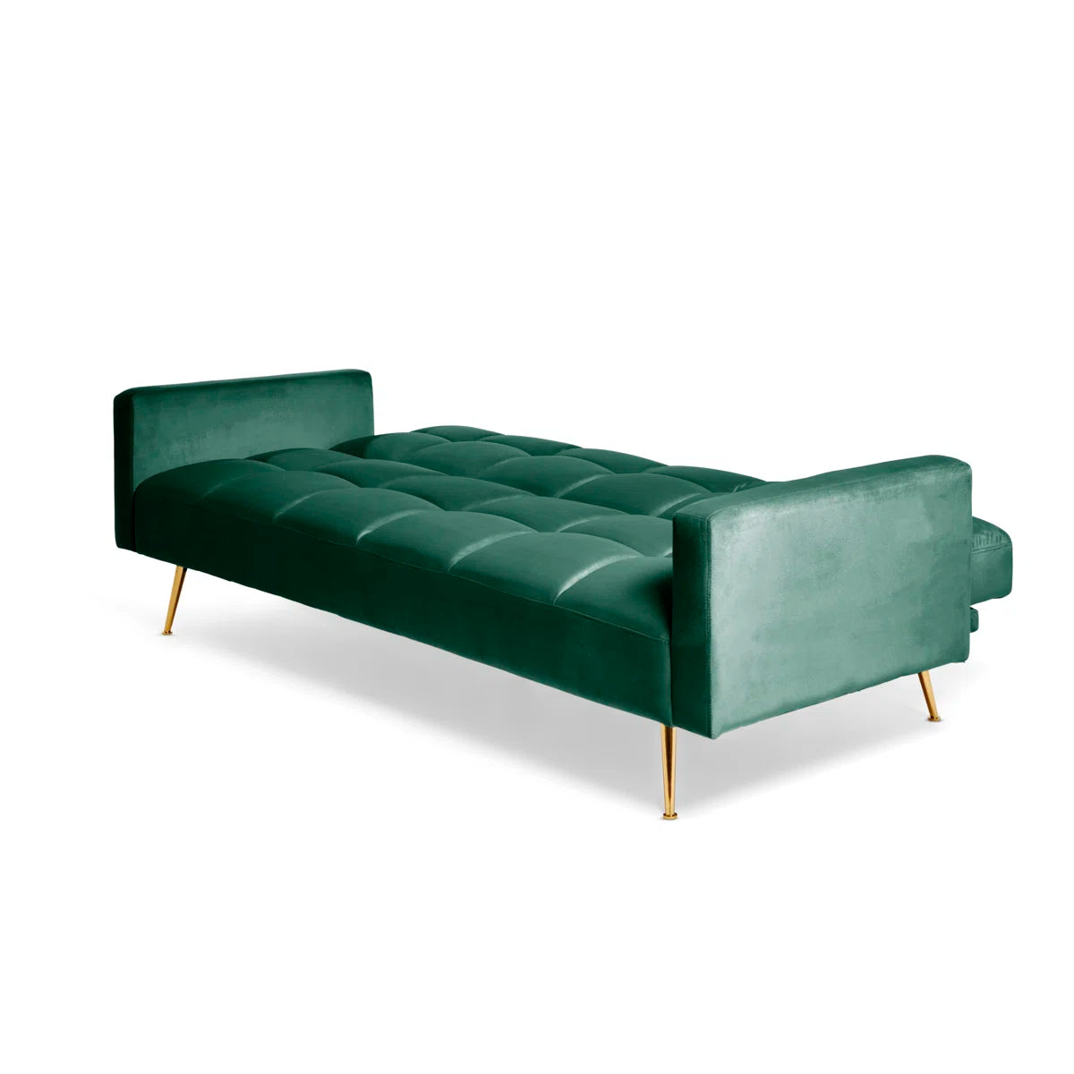 Franklyn 3 Seater Green Velvet Clic Clac Sofa Bed