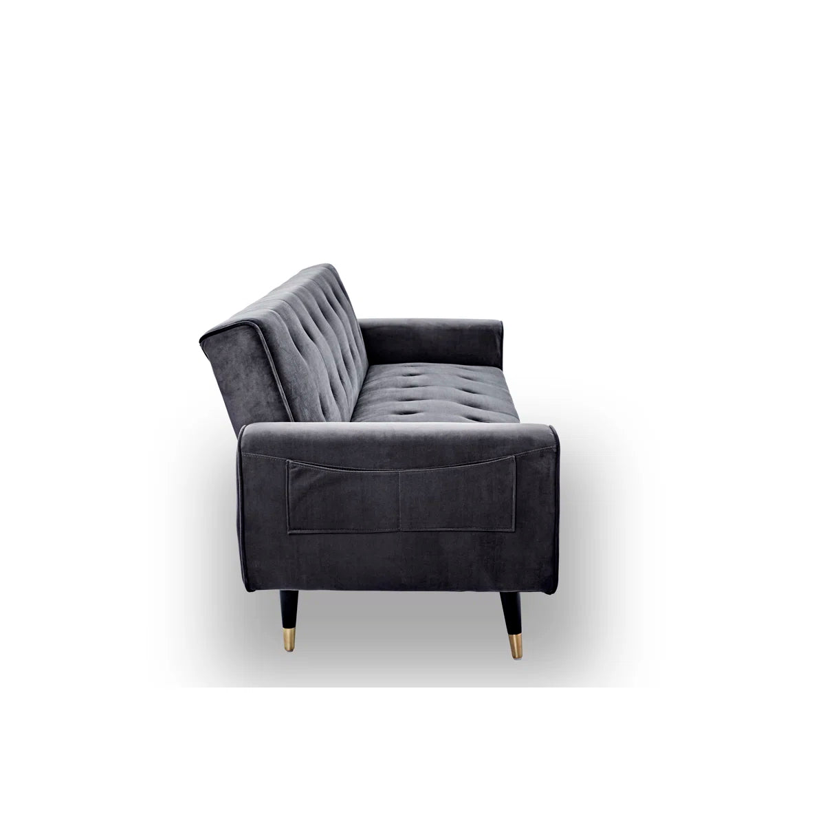 Franklyn 3 Seater Grey Velvet Clic Clac Sofa Bed