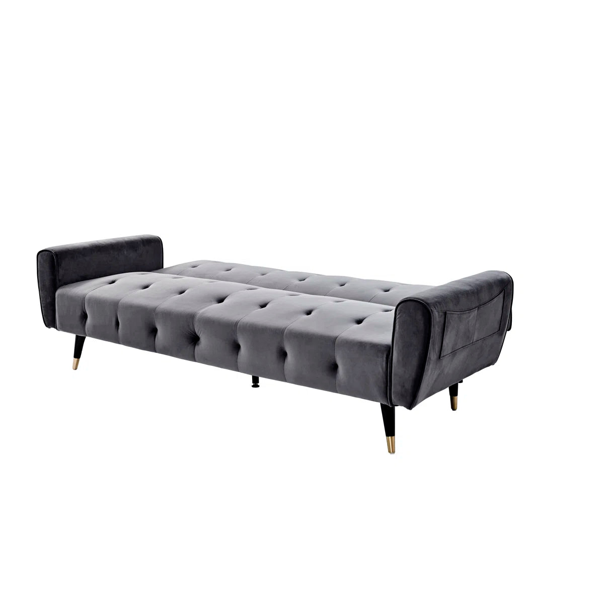 Franklyn 3 Seater Grey Velvet Clic Clac Sofa Bed