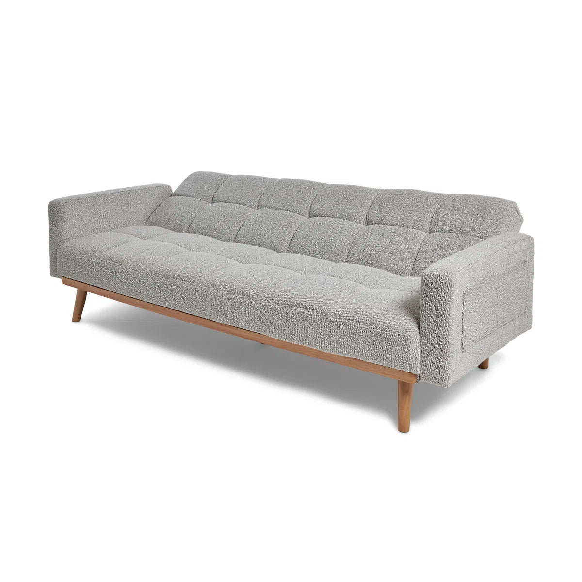 Spartan 3 Seater Grey Mottled Fabric Clic Clac Sofa Bed