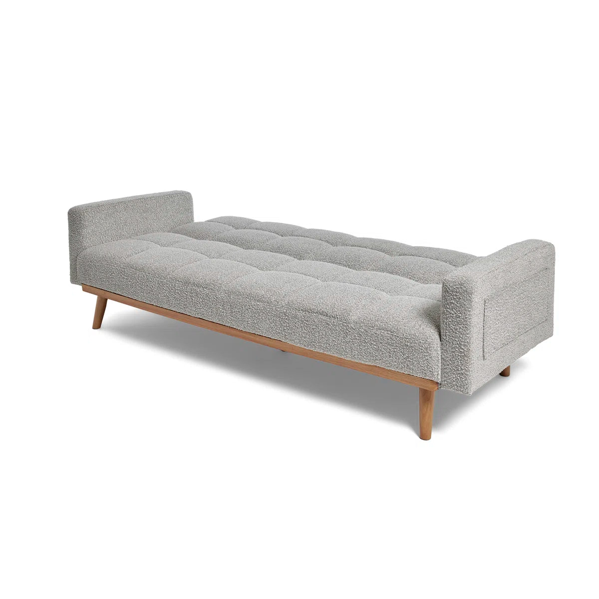 Spartan 3 Seater Grey Mottled Fabric Clic Clac Sofa Bed