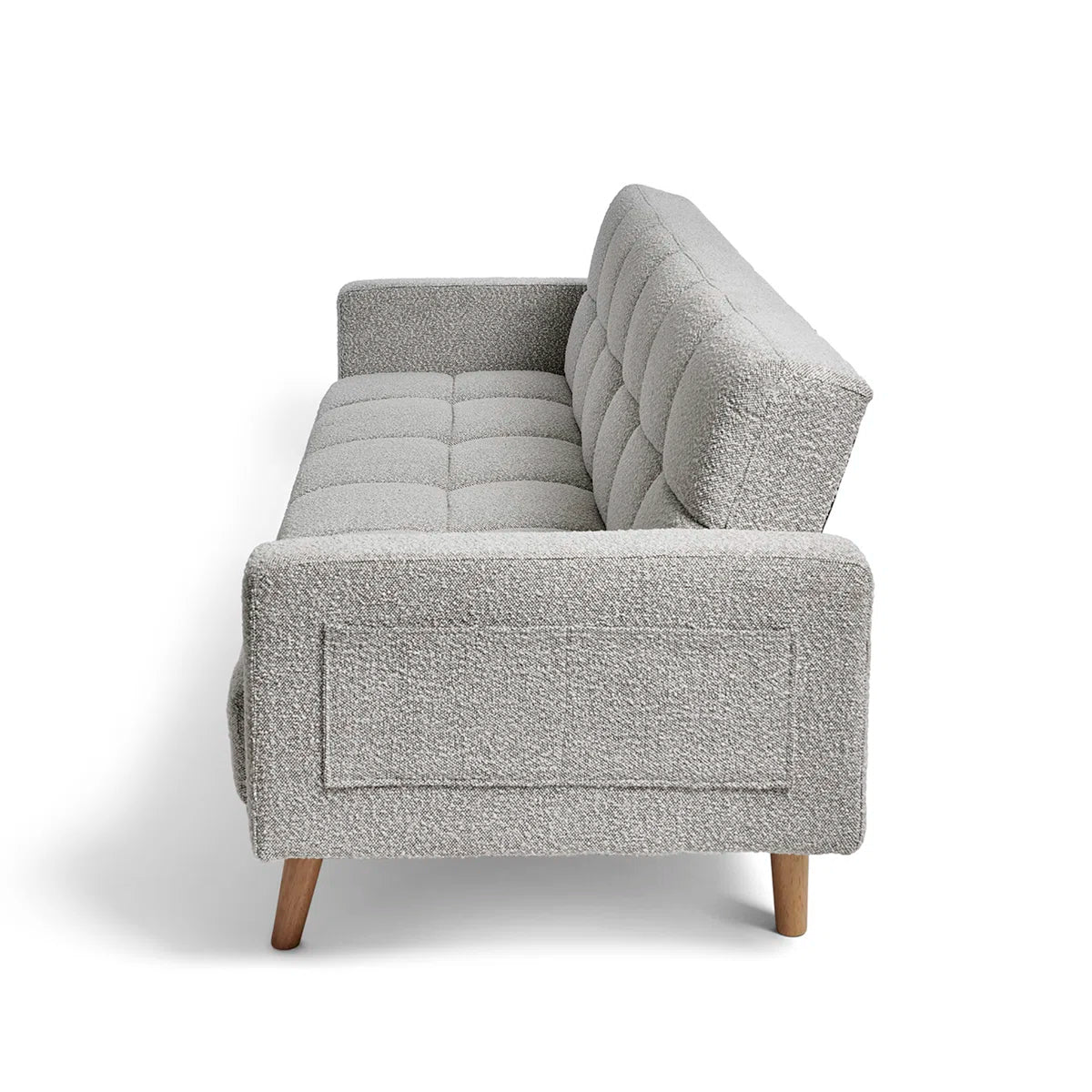 Spartan 3 Seater Grey Mottled Fabric Clic Clac Sofa Bed