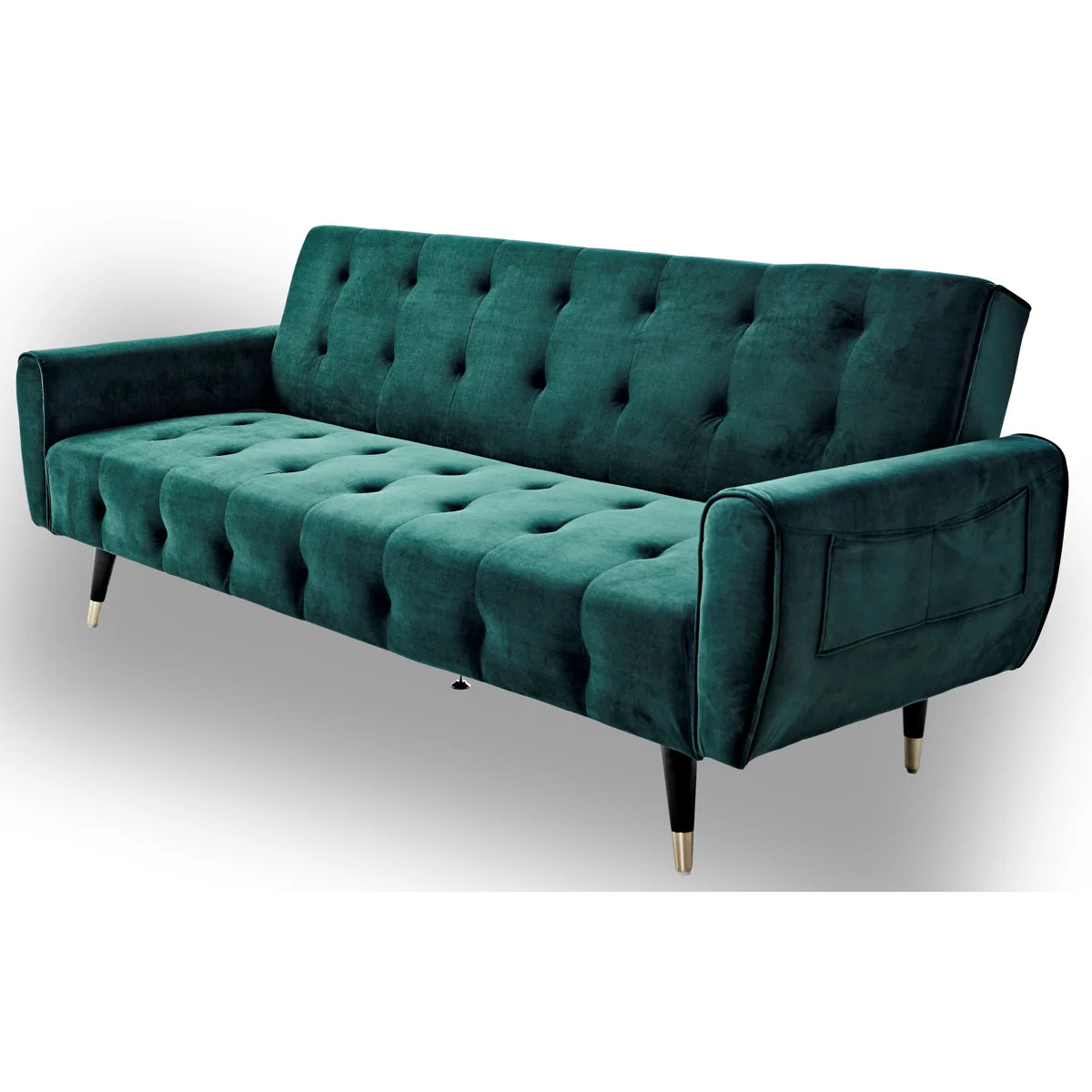 Mercia 3 Seat Green Velvet Clic Clac Sofa Bed