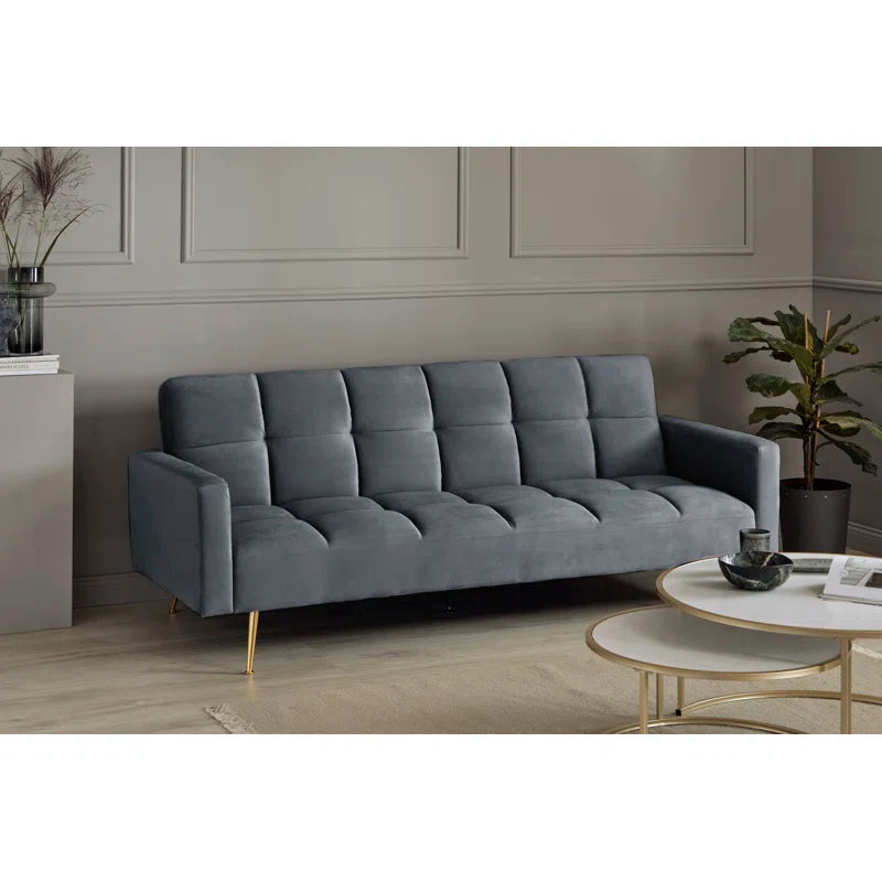 Miami 3 Seat Grey Velvet Clic Clac Sofa Bed
