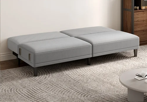 Lavender 3 Seat Light Grey Velvet Clic Clac Sofa Bed