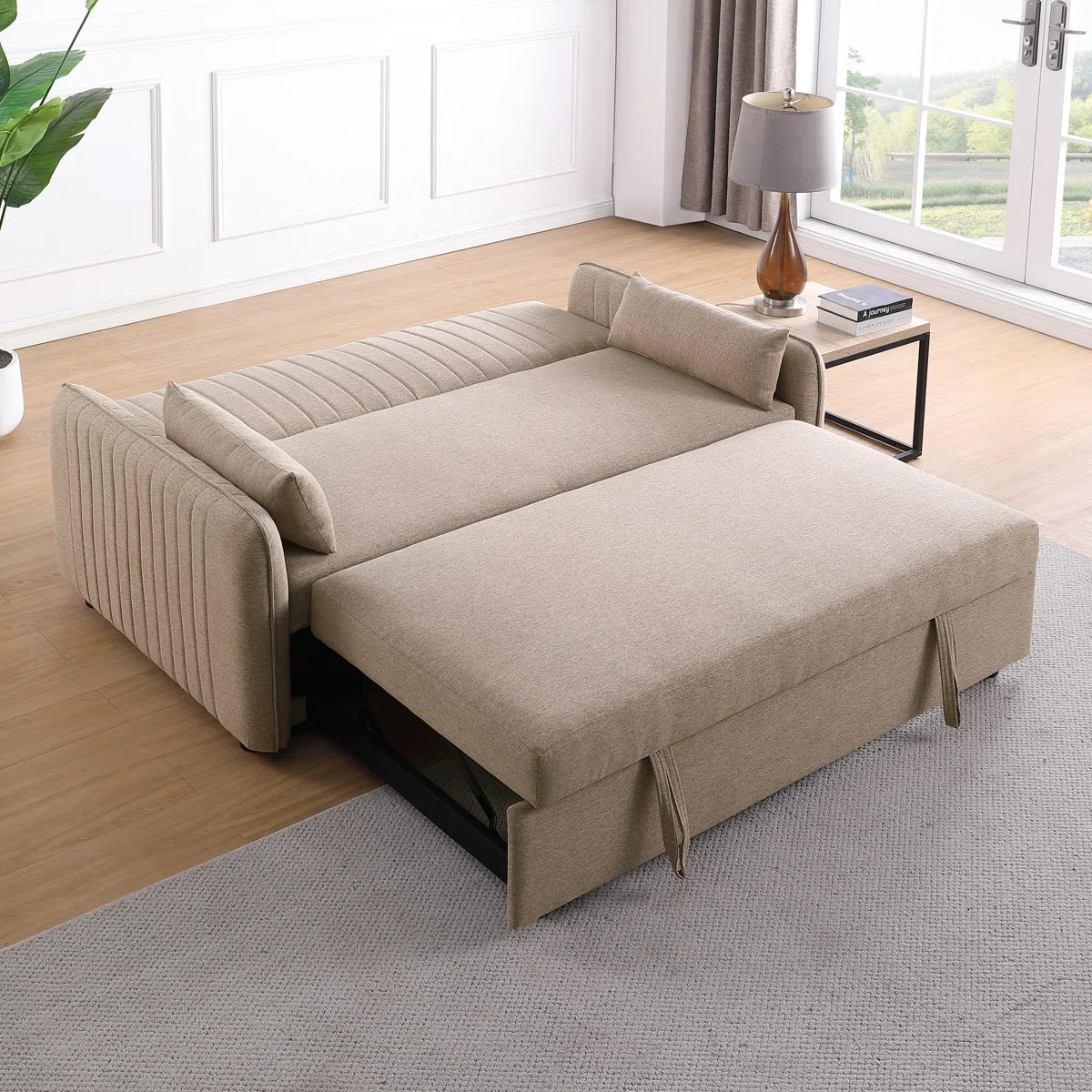 Dorian 2 Seat Dark Beige Double Sofa Bed