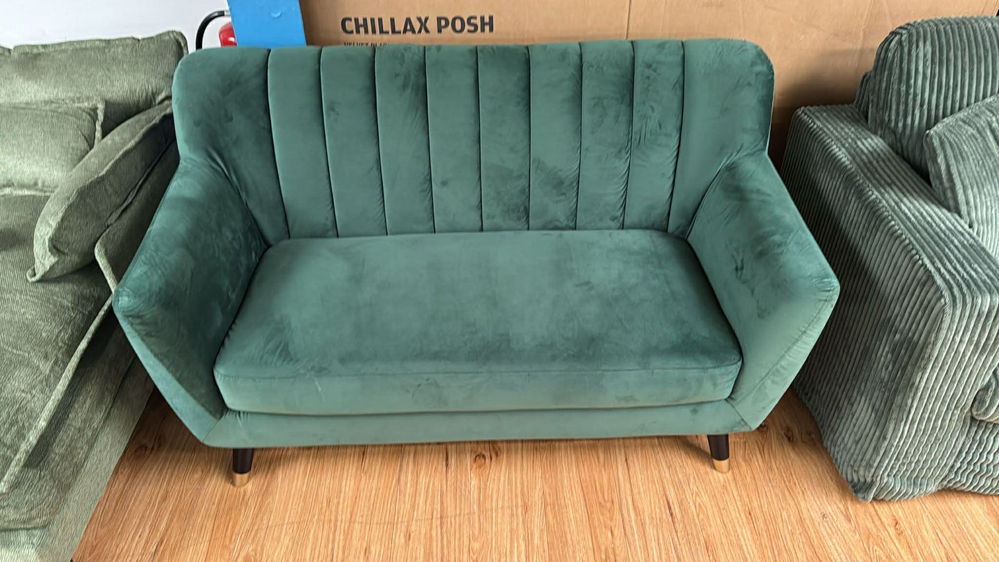 Sonya 2 Seat Green Velvet Sofa