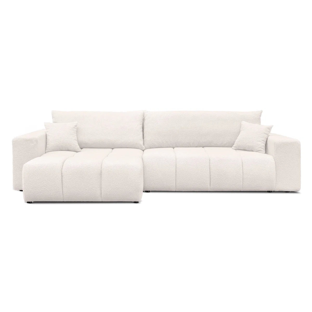 Lola 4 Seat Cream Boucle Storage Sofa Bed
