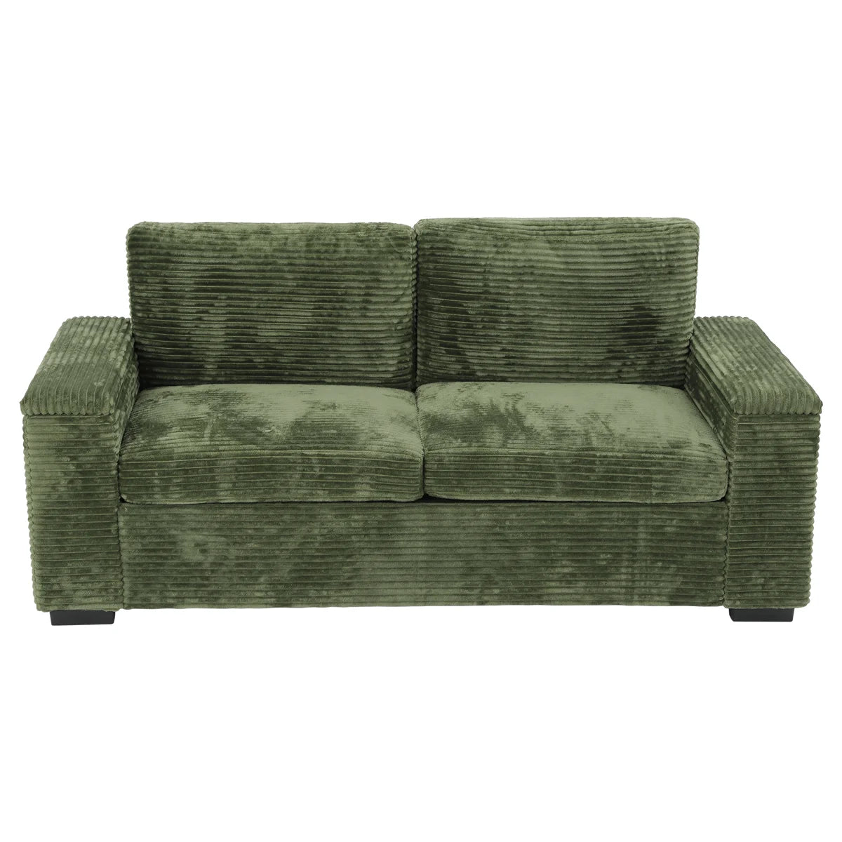Arthur 2 Seat Green Jumbo Cord Storage Arm Sofa