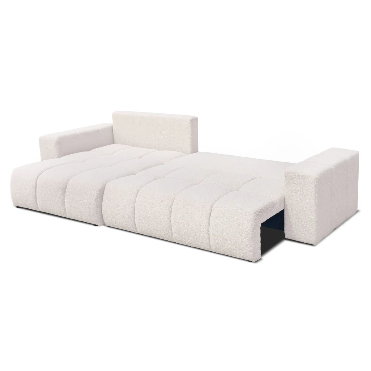 Lola 4 Seat Cream Boucle Storage Sofa Bed