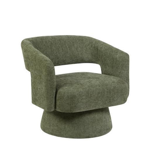James Olive Chenille Swivel Armchair