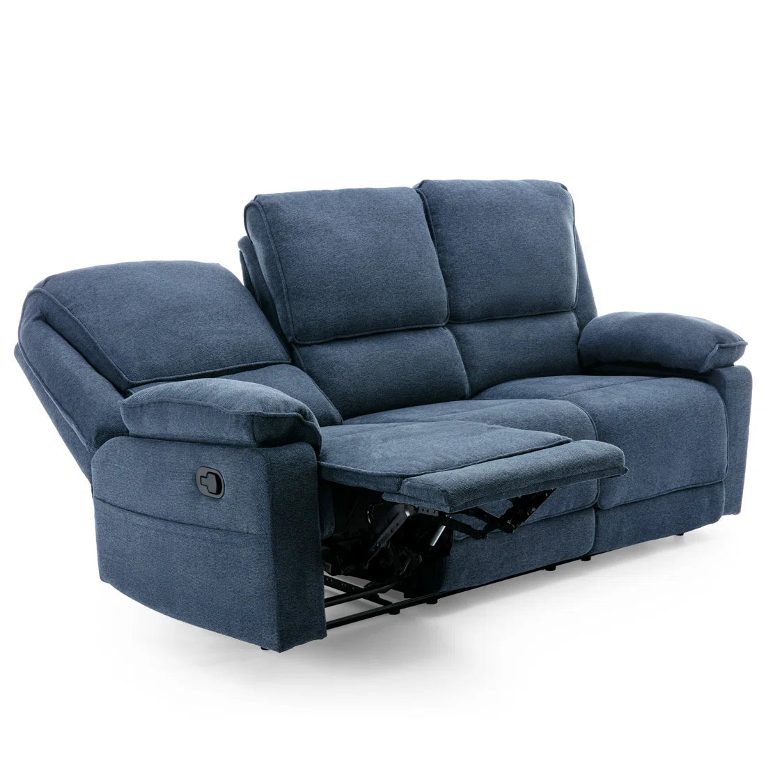 Brisbane 3 Seat Blue Linen Manual Recliner