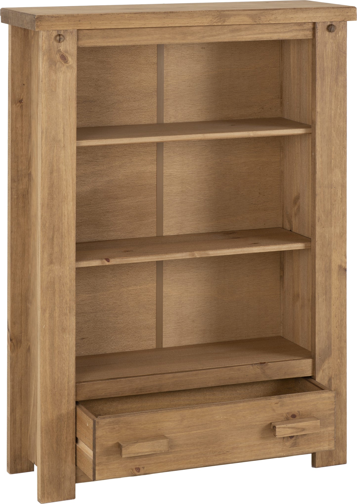 TOR Distressed Waxed Pine 1 Drawer Bookcase
