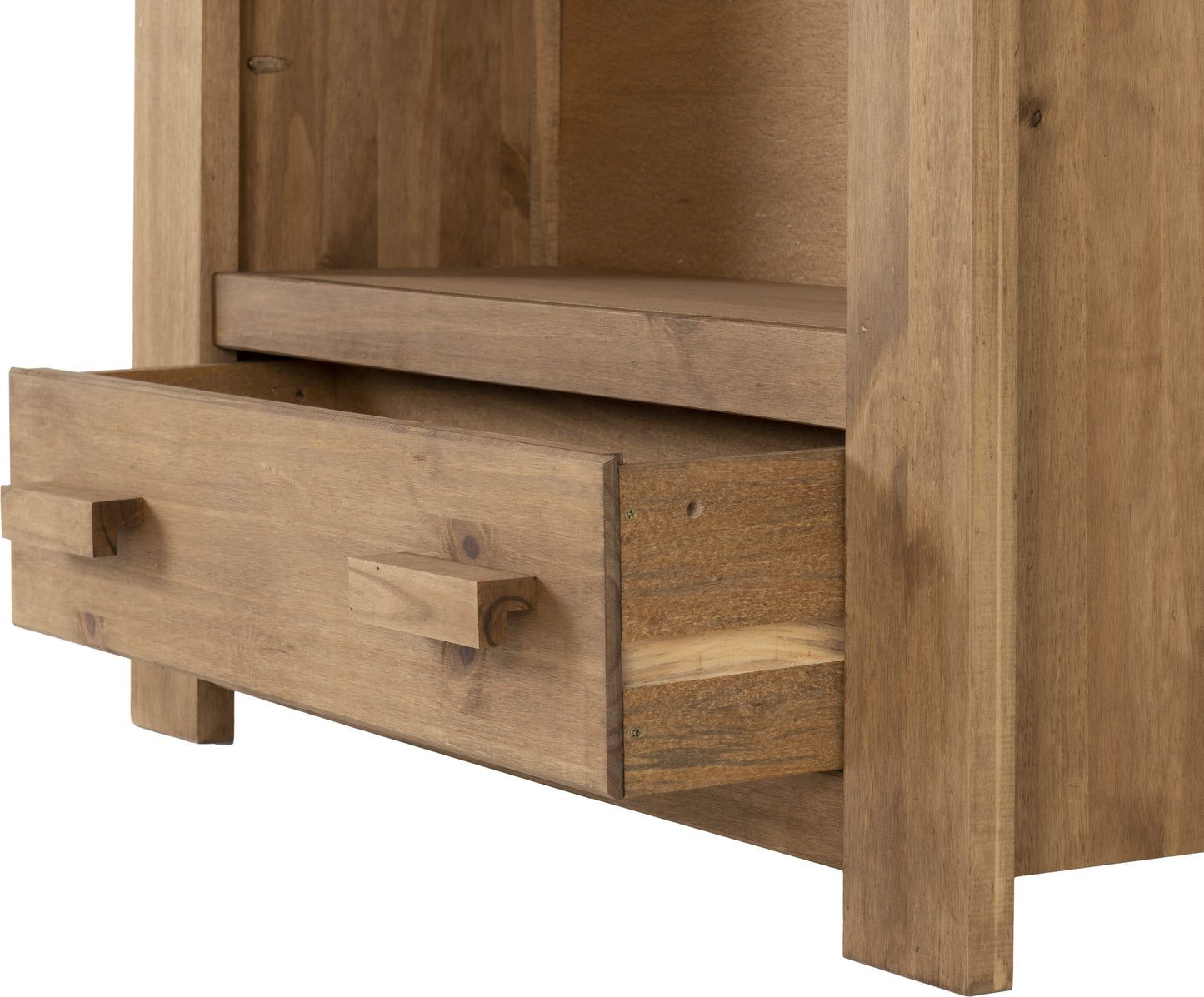 TOR Distressed Waxed Pine 1 Drawer Bookcase