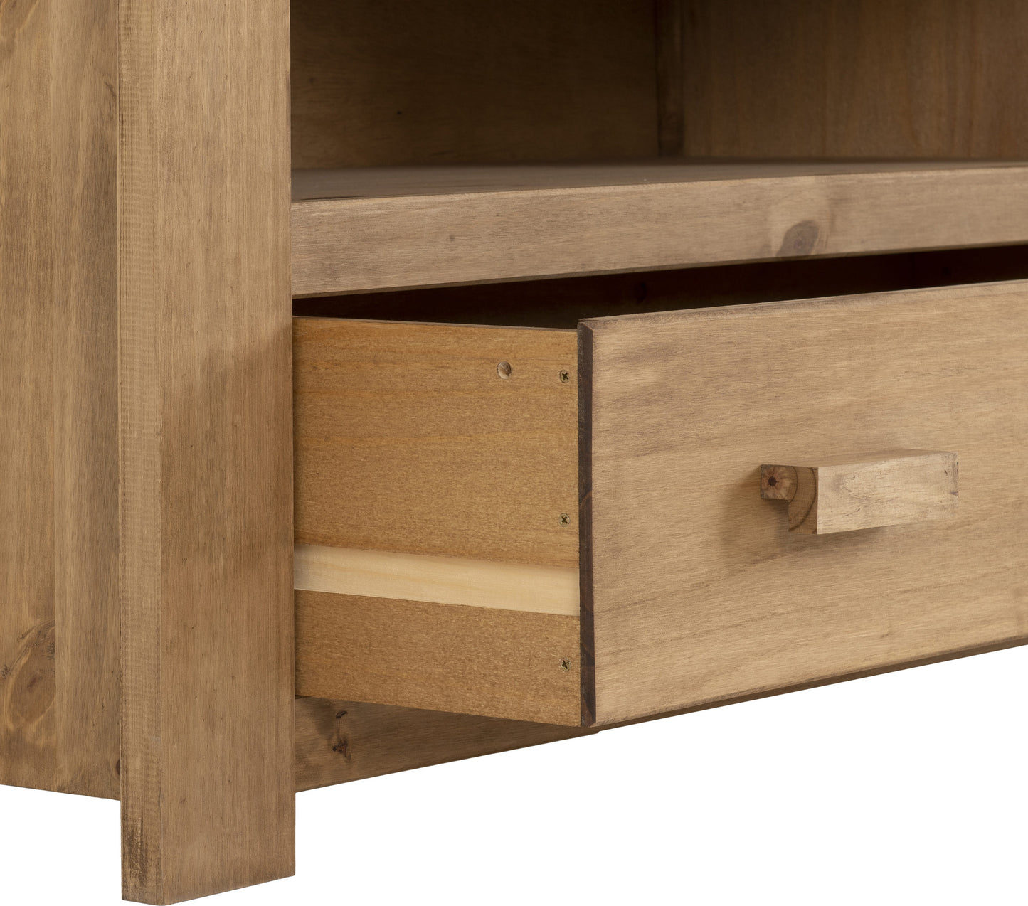 TOR Distressed Waxed Pine 1 Drawer Flat Screen TV Unit