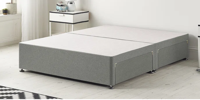 Athena 5ft Kingsize 4 Drawer Silver Divan Base