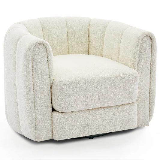 Geraldine Cream Boucle Swivel Armchair