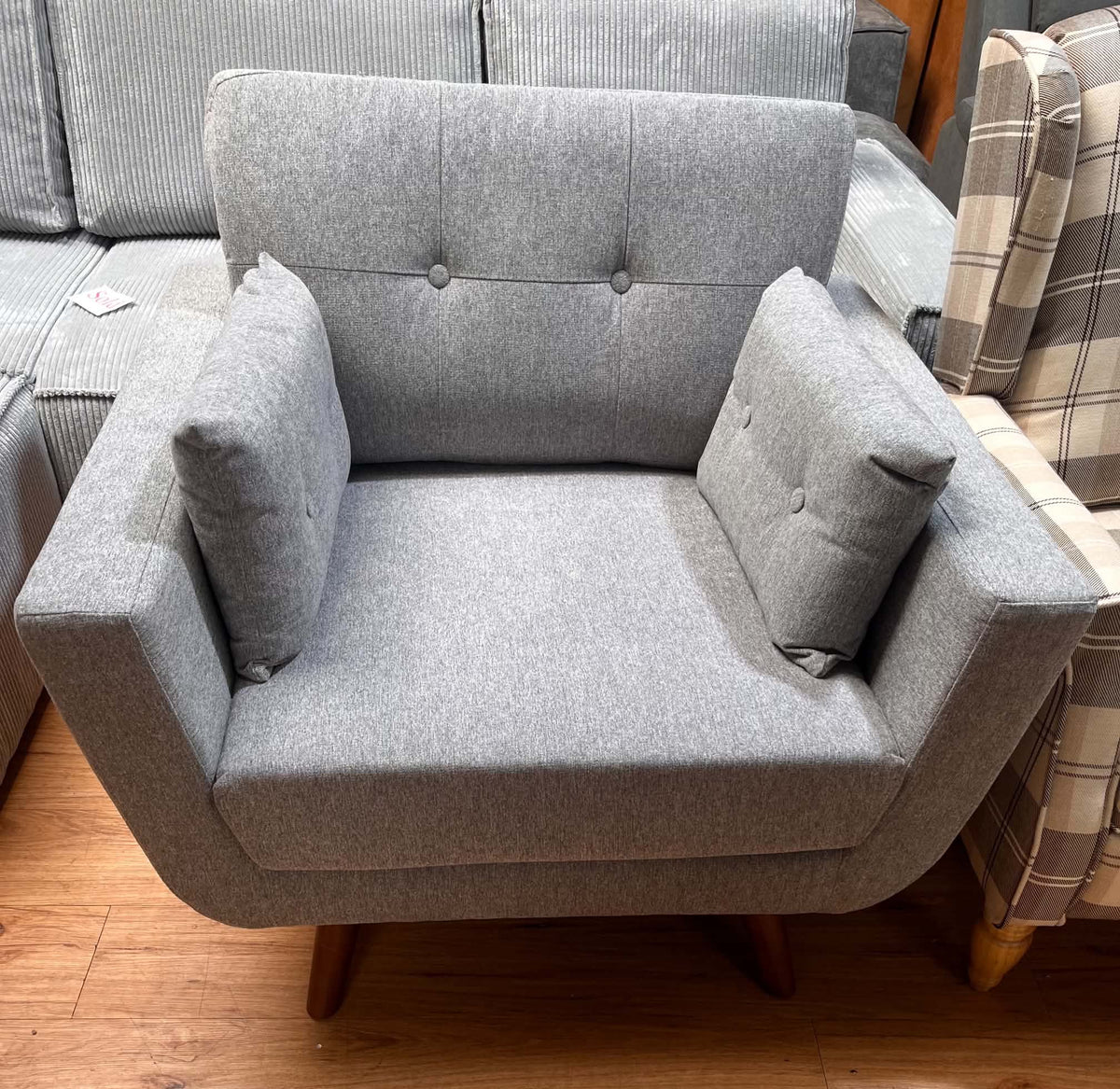 Chang Grey Linen Armchair