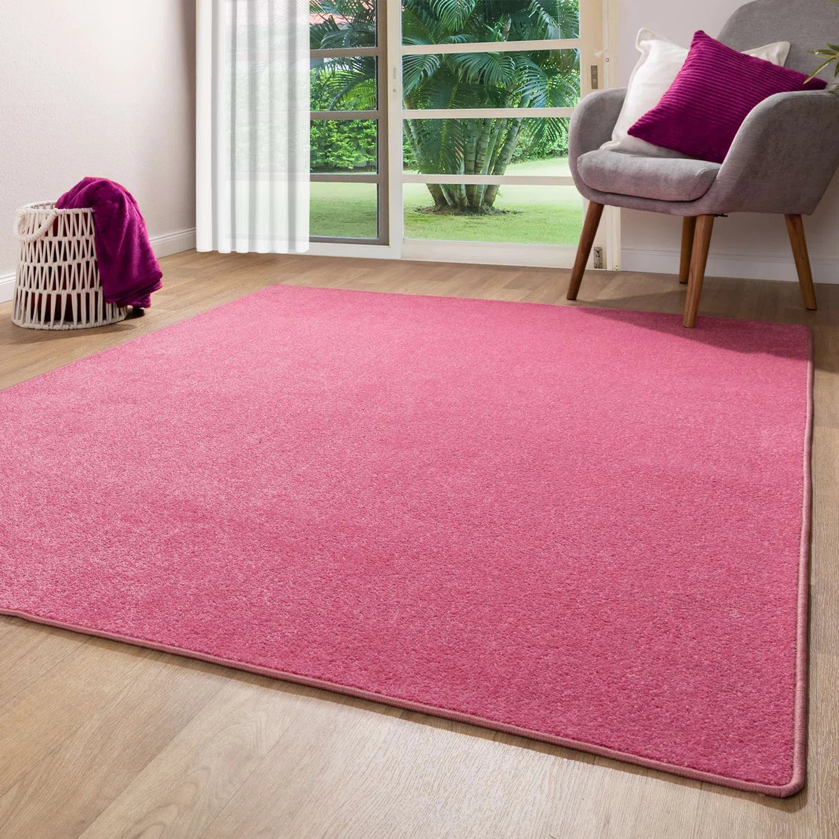 Vipin Pink Square Rug