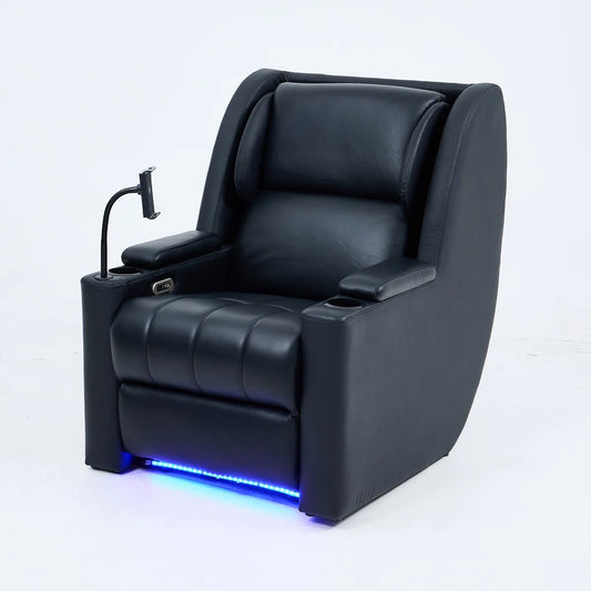 Omega Black Faux Leather Incline Electric Recliner