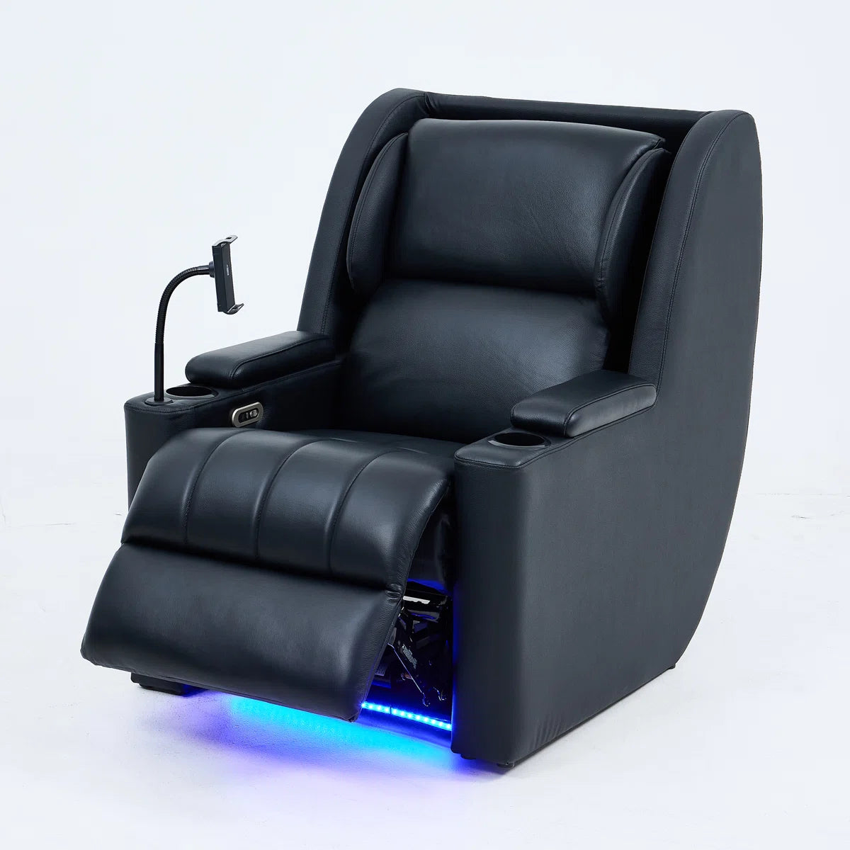 Omega Black Faux Leather Incline Electric Recliner