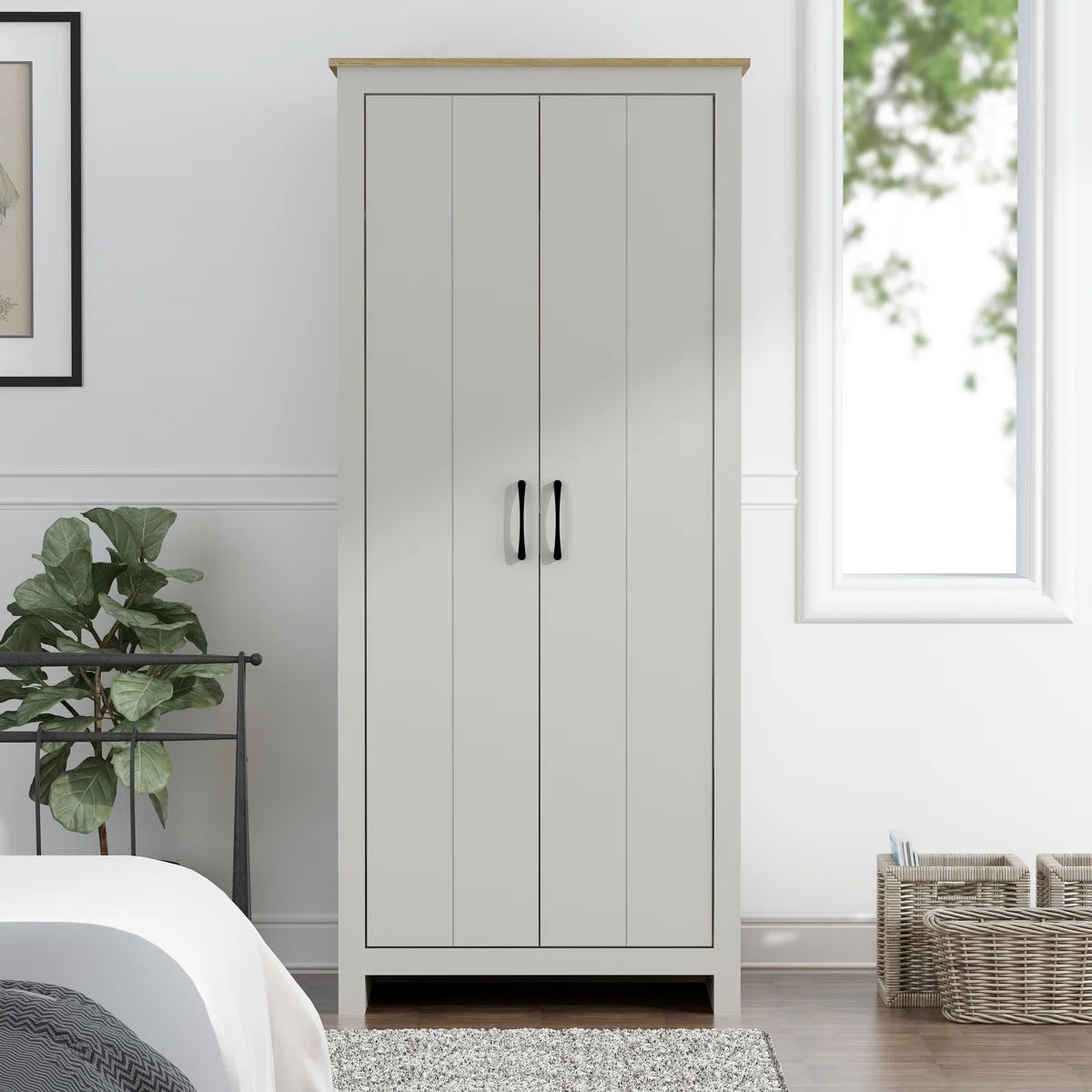 Edmund 2 Door Grey Wardrobe