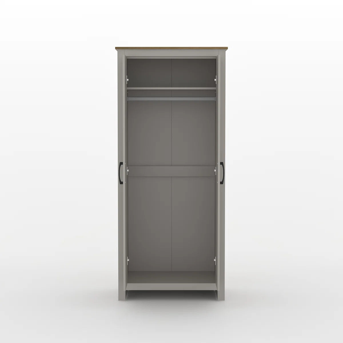 Edmund 2 Door Grey Wardrobe