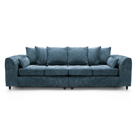 Wexham 4 Seater Blue Crushed Chenille Sofa