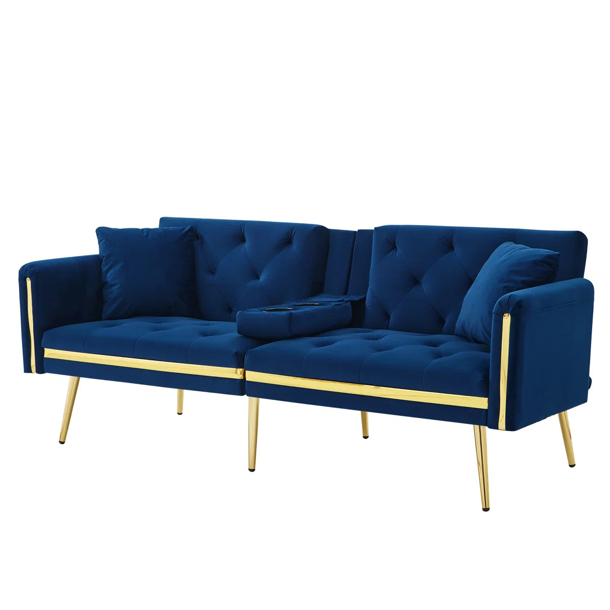 Winnie 3 Seat Blue Velvet Clic Clac Sofa Bed