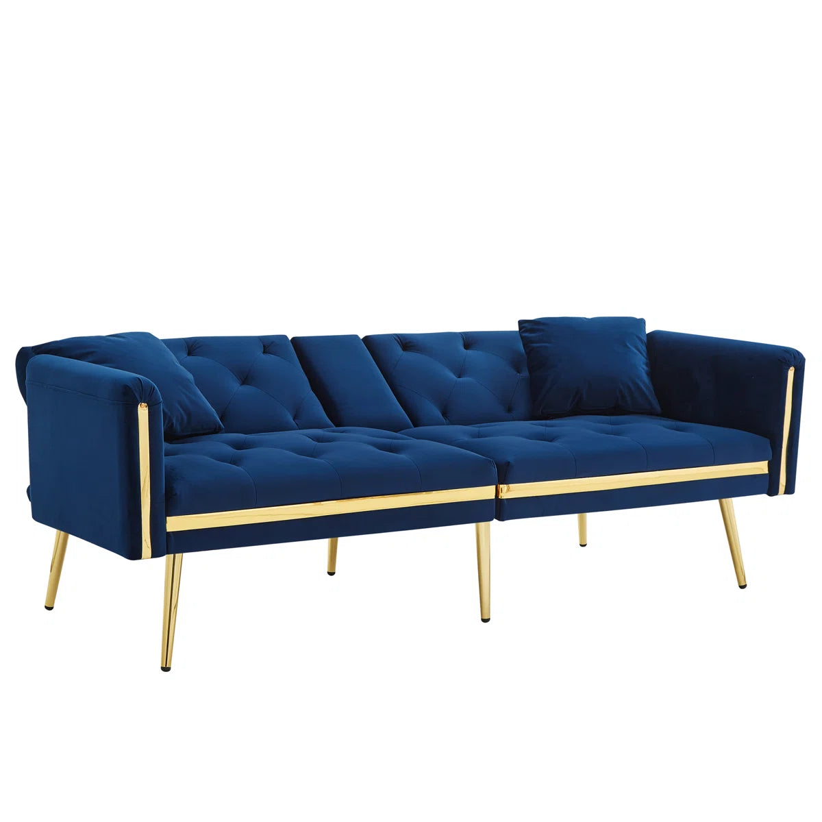 Winnie 3 Seat Blue Velvet Clic Clac Sofa Bed
