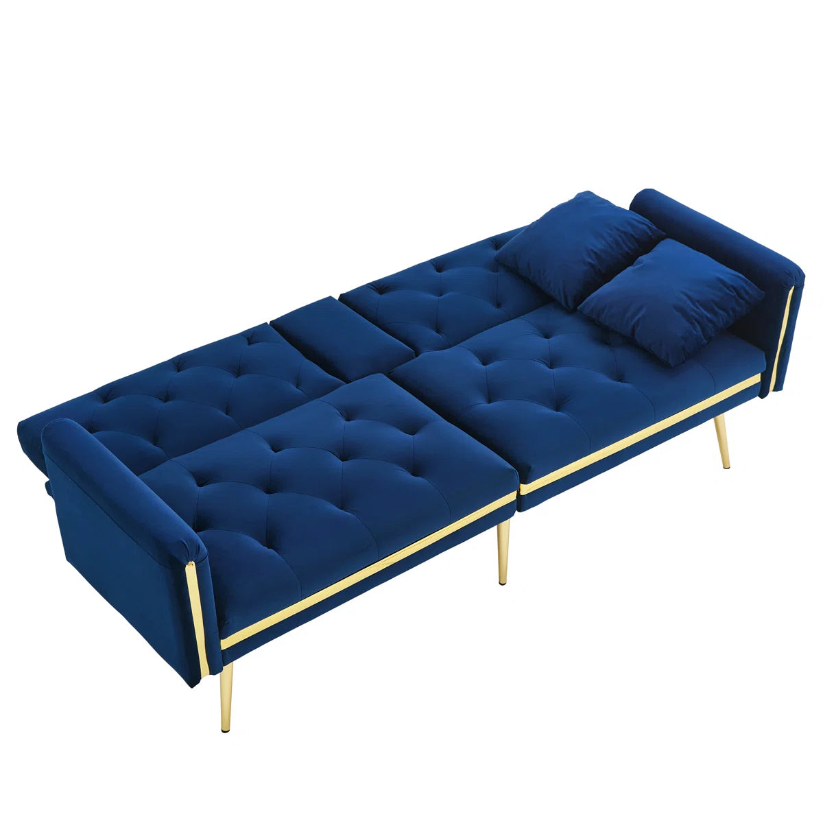 Winnie 3 Seat Blue Velvet Clic Clac Sofa Bed