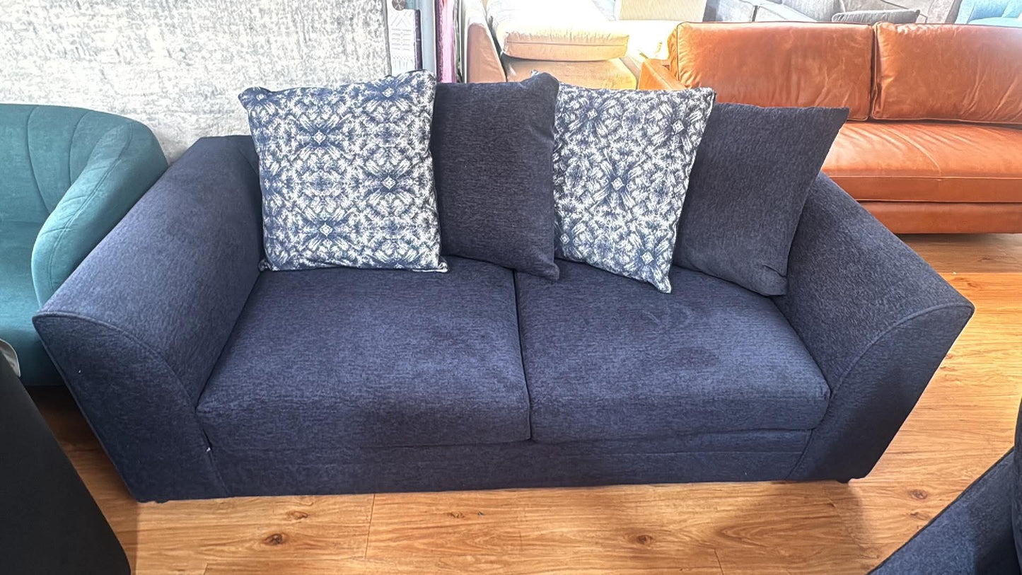 Montana 3 Seat Blue Upholstered Sofa