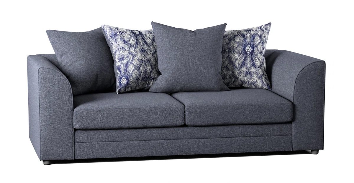 Dakota 3 Seat Navy Upholstered Sofa