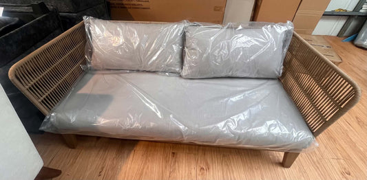 Zurich Acacia Wood & Rope Conservatory Sofa