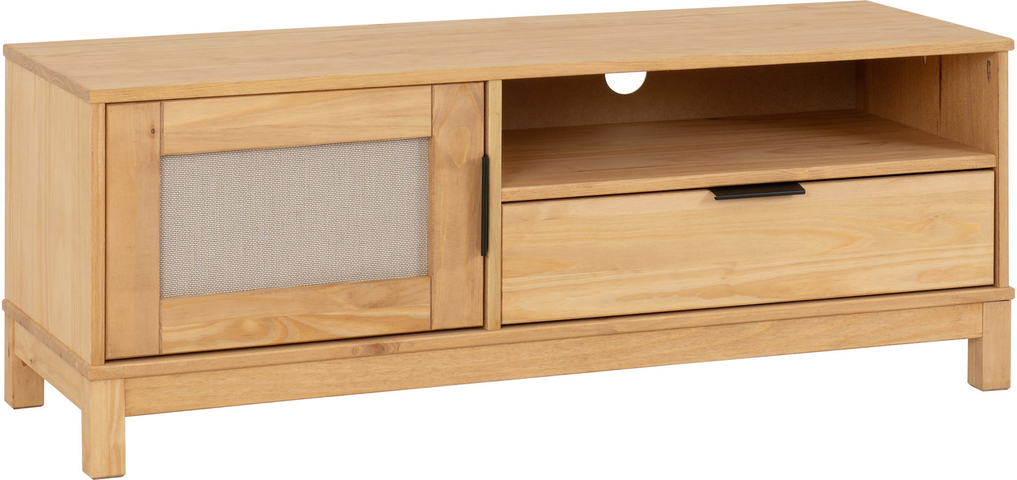 Corona Pine Rattan 1 Door 1 Drawer TV Unit