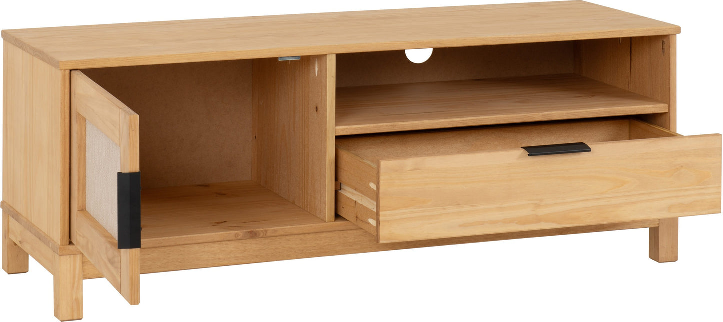 Corona Pine Rattan 1 Door 1 Drawer TV Unit