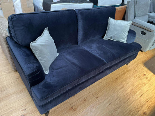 Cleopatra 3 Seater Navy Velvet Sofa