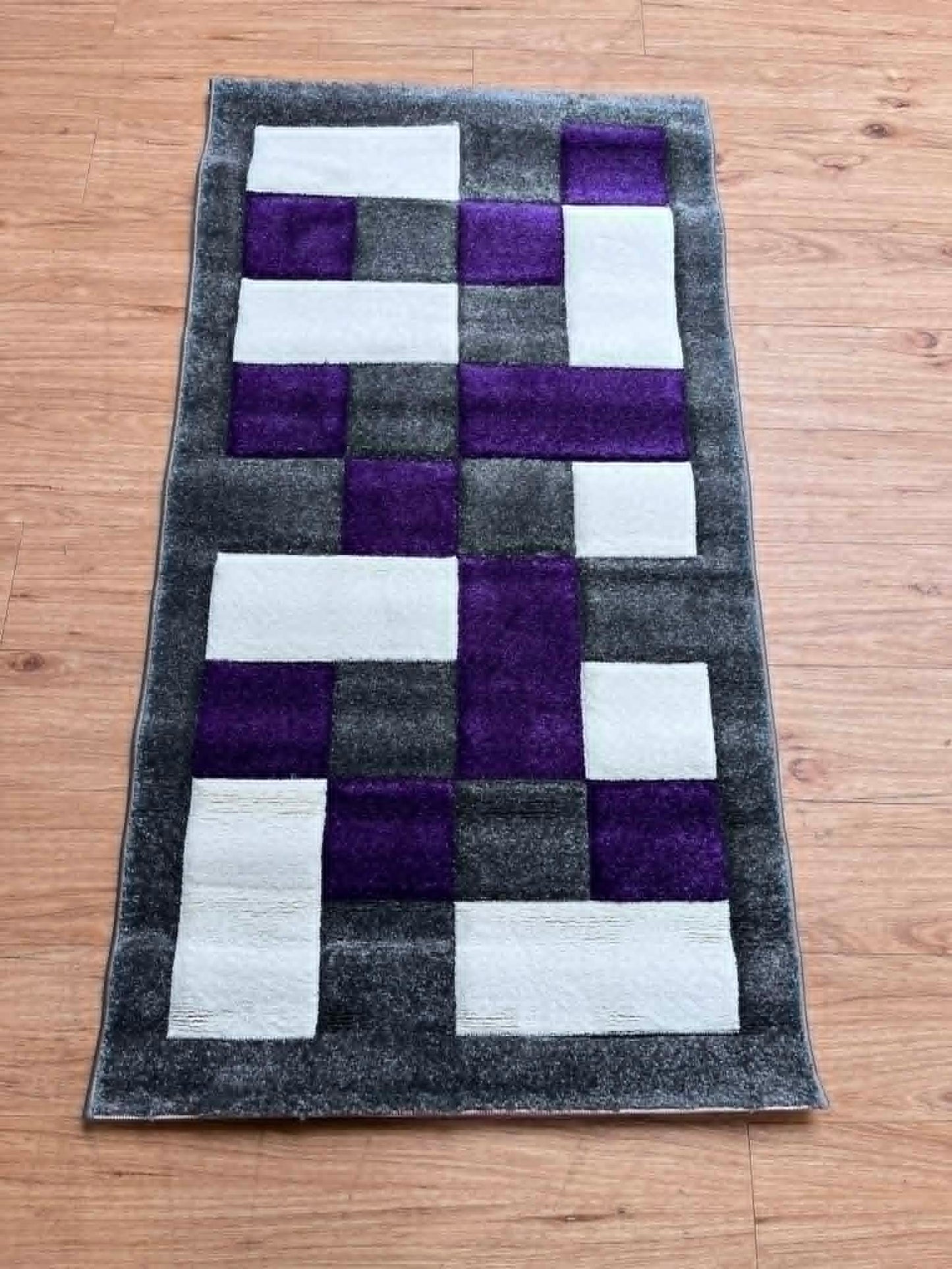 Brook Purple & Grey Machine Woven Rectangular Rug
