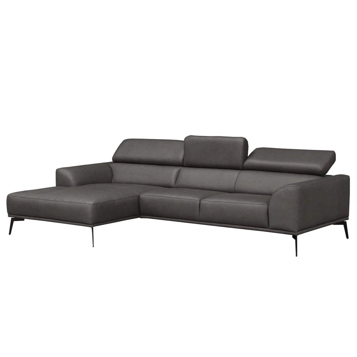 Belini Real Italian Leather 3 Seater Stone Corner Sofa