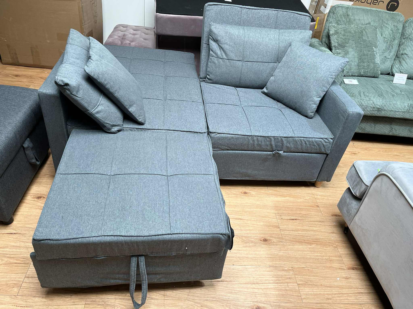 Blanchet 2 Seater Linen Pull Out Sofa Bed