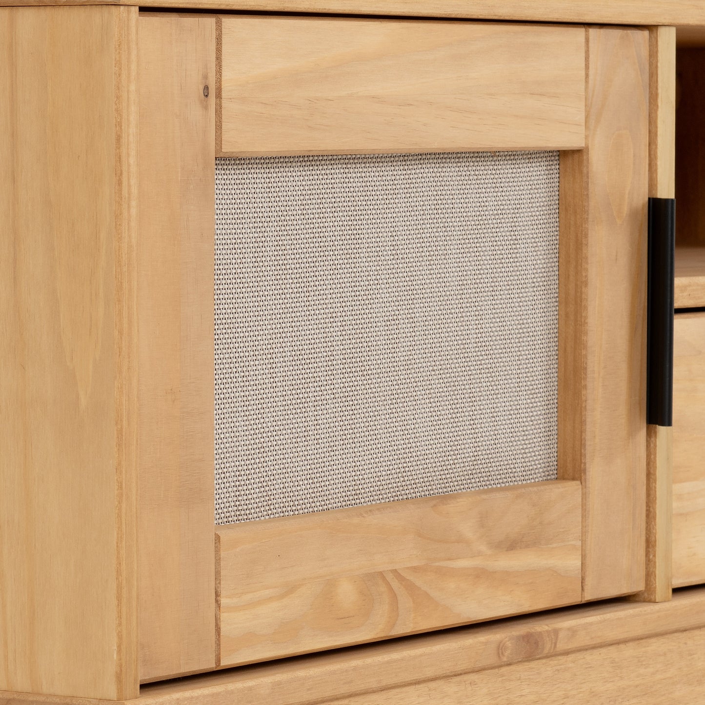 Corona Pine Rattan 1 Door 1 Drawer TV Unit