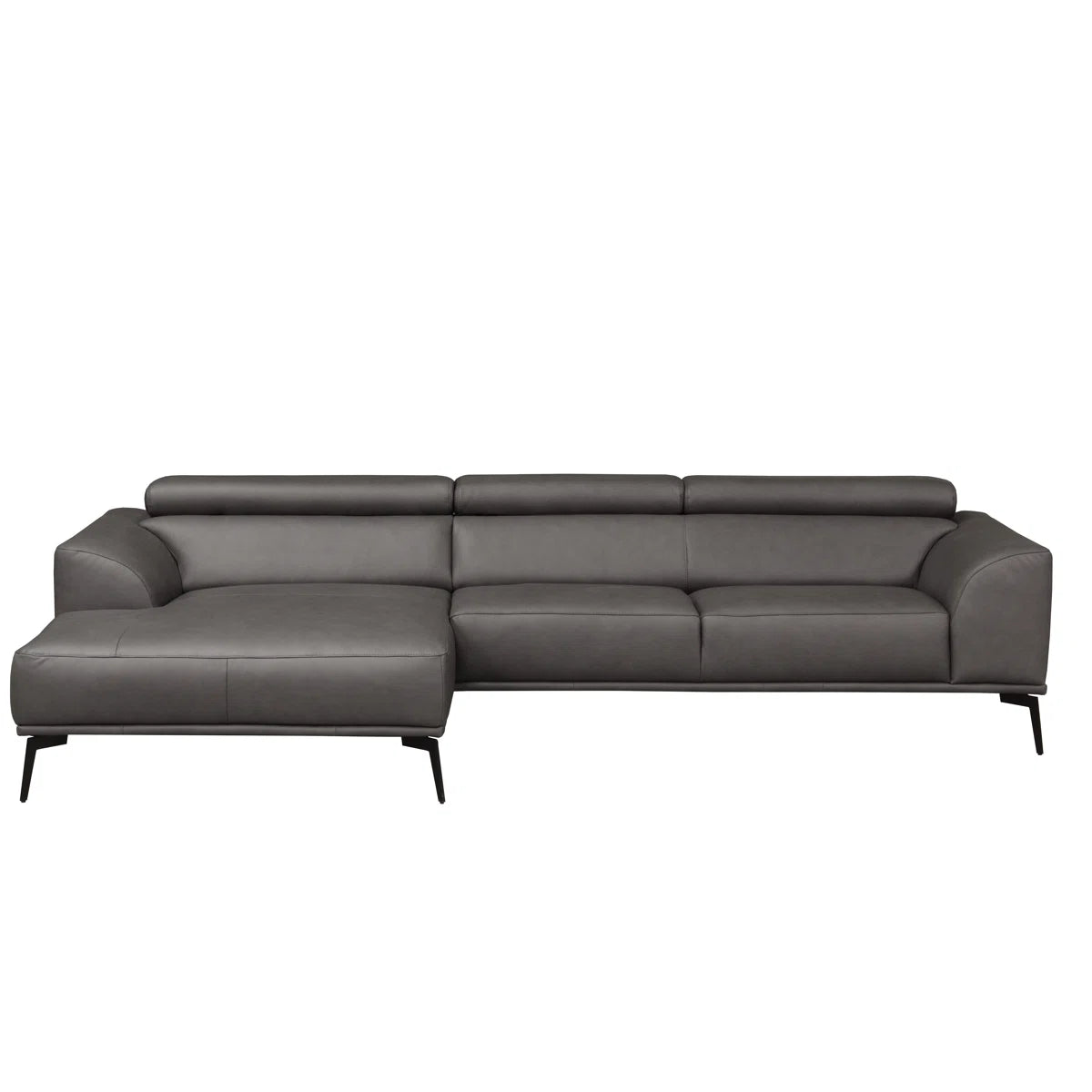 Belini Real Italian Leather 3 Seater Stone Corner Sofa