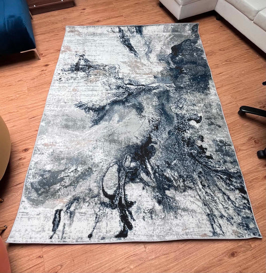Dita Blue Marble Rug