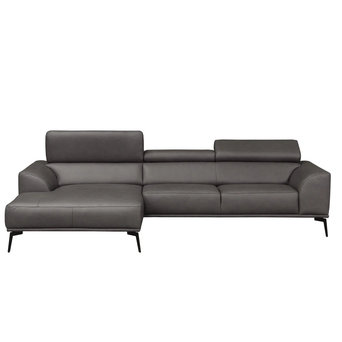 Belini Real Italian Leather 3 Seater Stone Corner Sofa