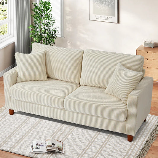 Cannon 2 Seater Cream Cord Sofa