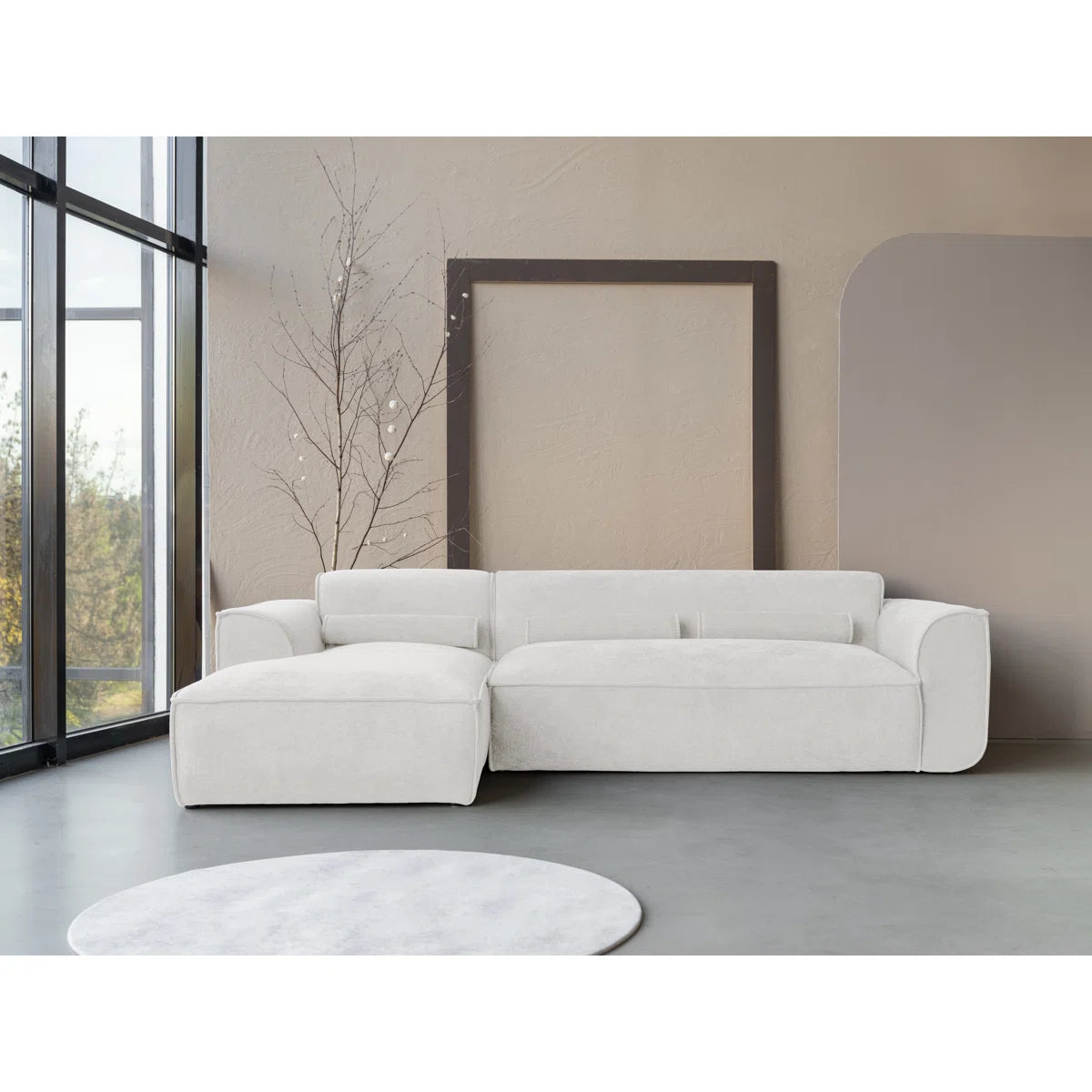 Felicity 4 Seat Cream Chenille Corner Sofa